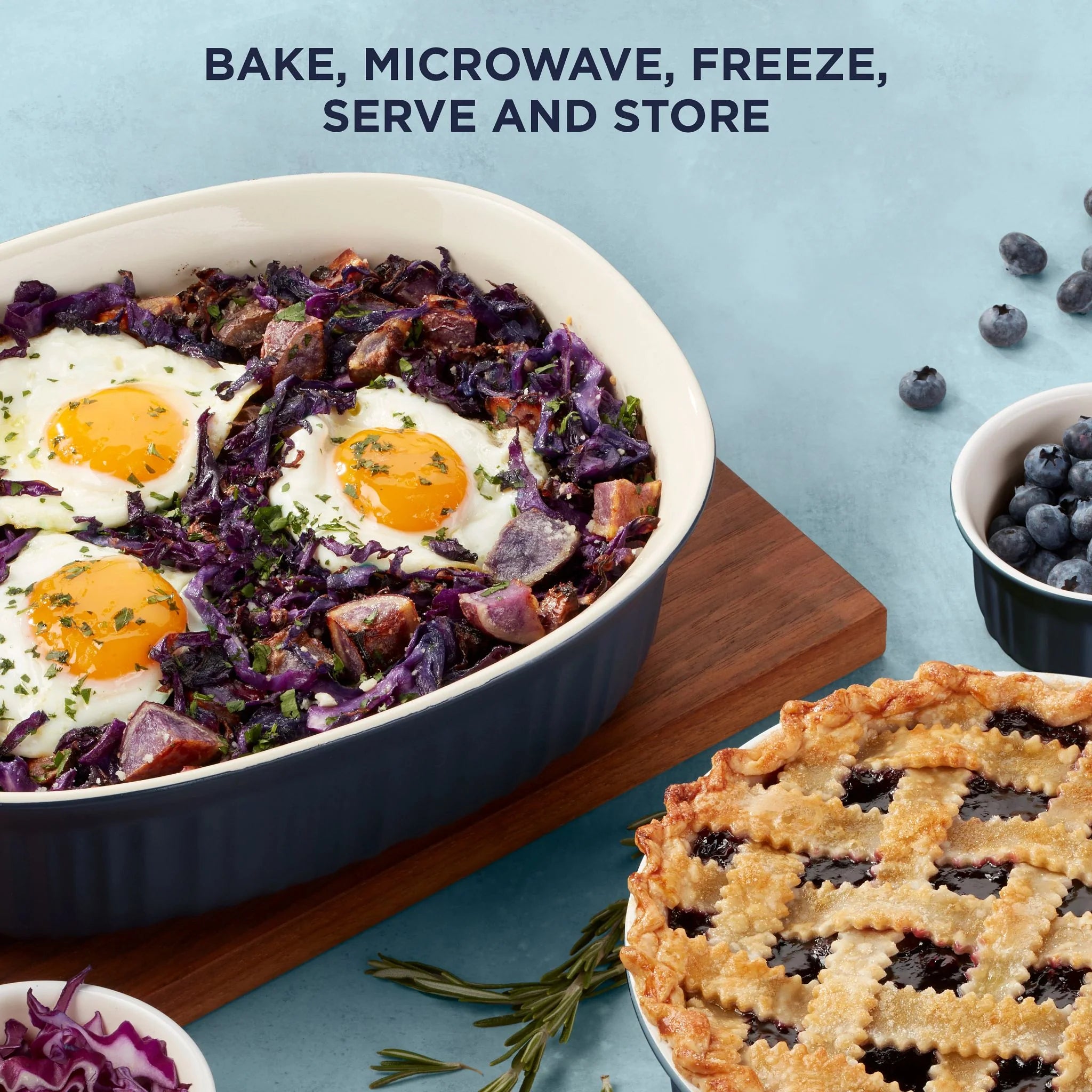 French Colors 10-piece Oval Bakeware Set, Navy - Image 3