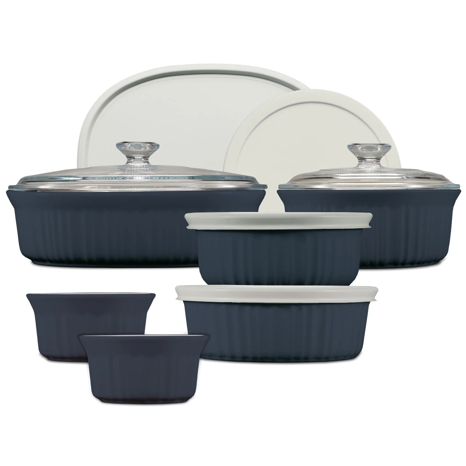 French Colors 12-piece Oval Bakeware Set, Navy