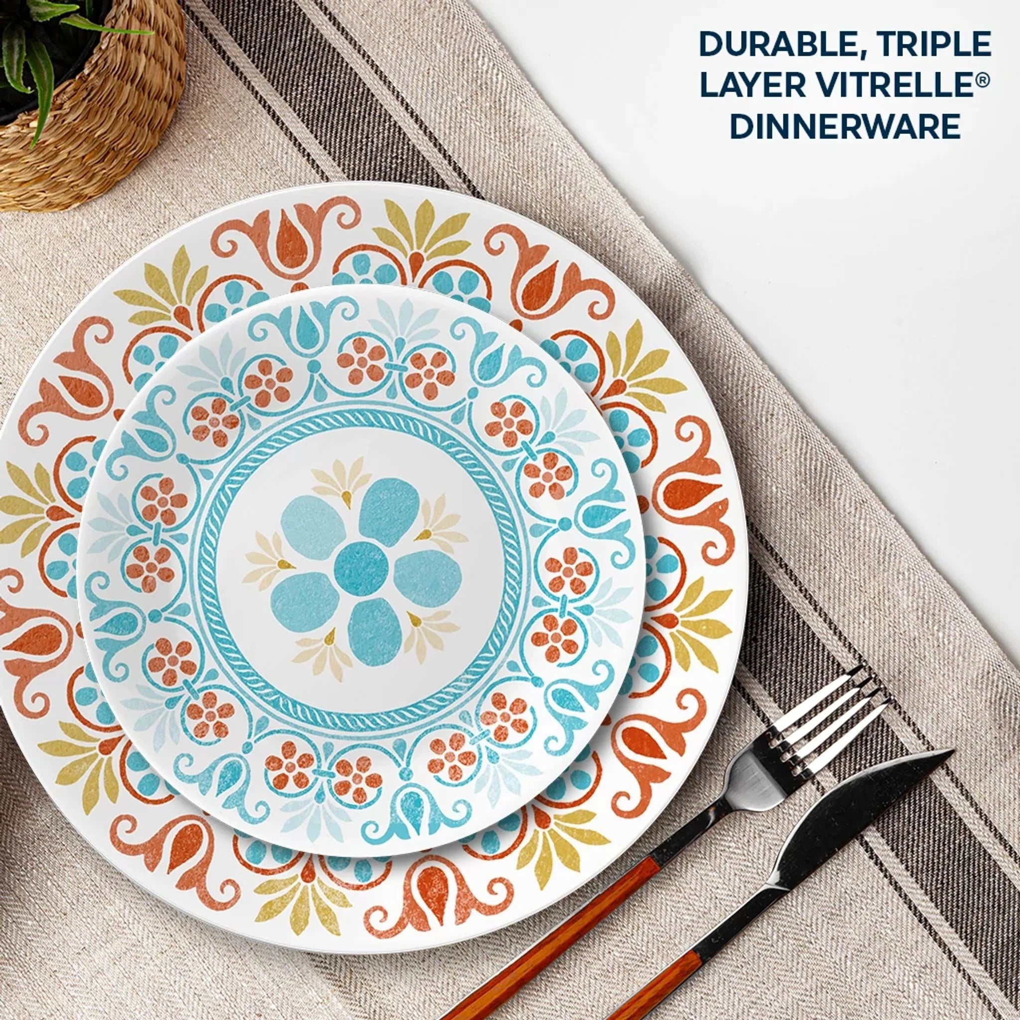 Global Collection Terracotta Dreams 18-piece Dinnerware Set, Service for 6 - Image 4