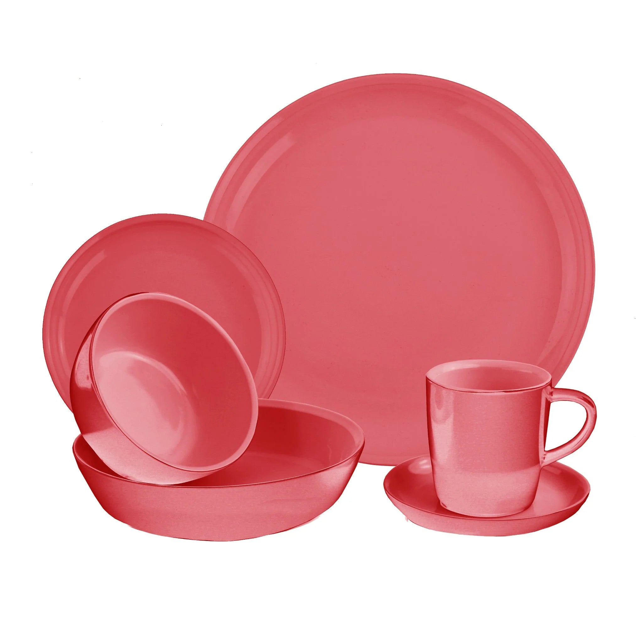 6-piece Vermilion Dinnerware Set , Service for 1