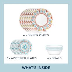 Alternative view of Global Collection Terracotta Dreams 18-piece Dinnerware Set, Service for 6