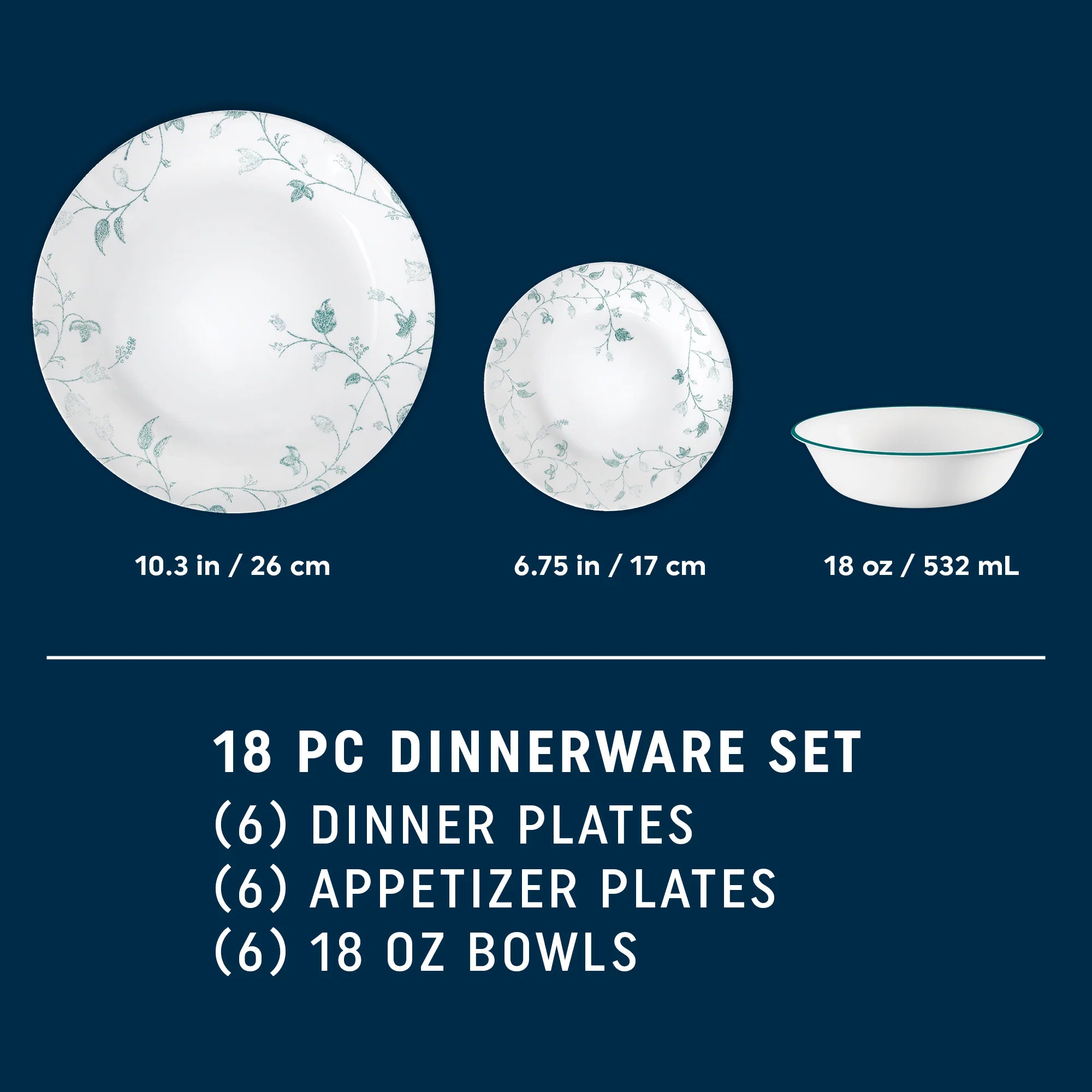 Chambord 18-piece Dinnerware Set, Service for 6 - Image 2