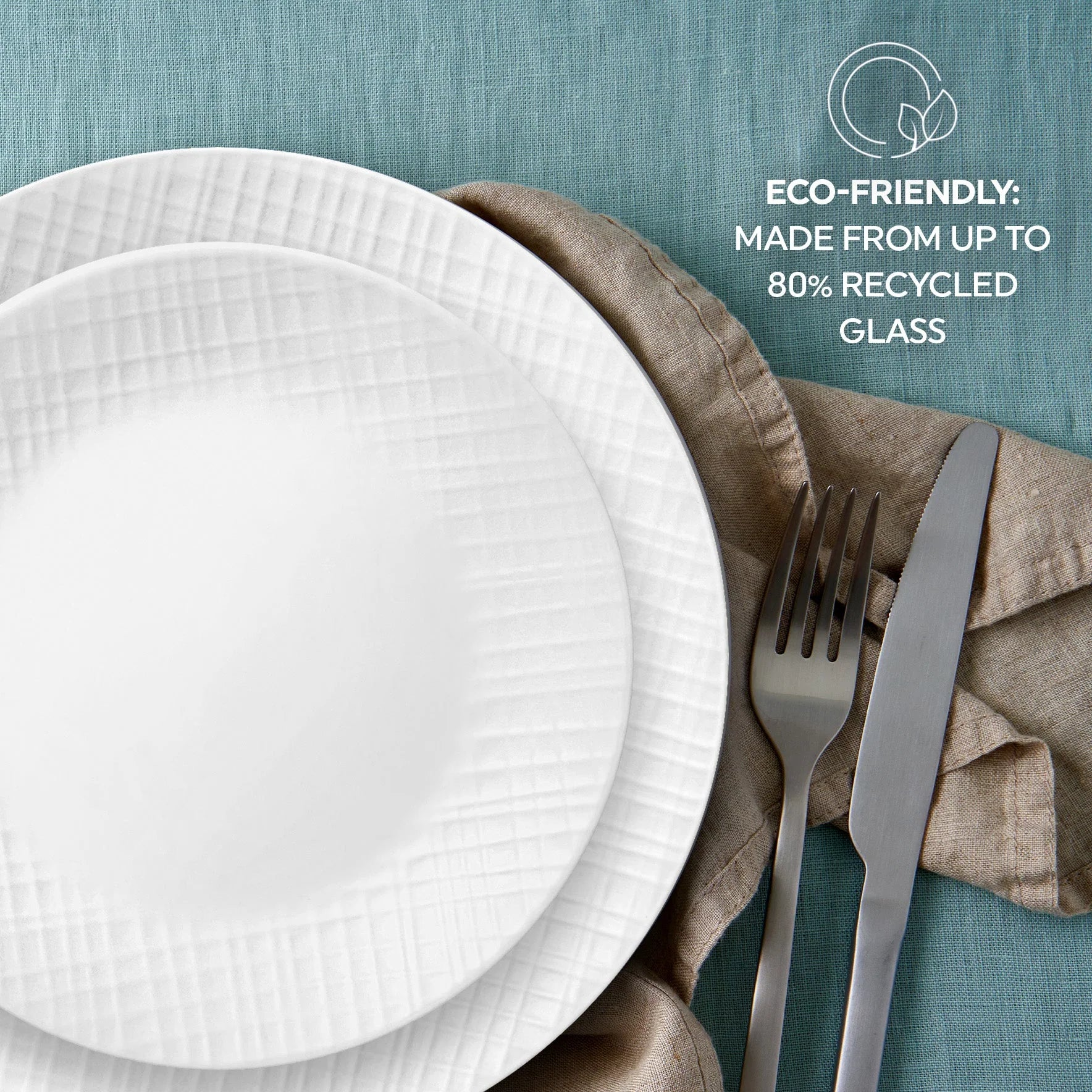Linen Weave 18-piece Dinnerware Set, Service for 6 - Image 3