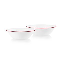 Radiant Red Banded 1-quart Serving Bowls, 2-pack