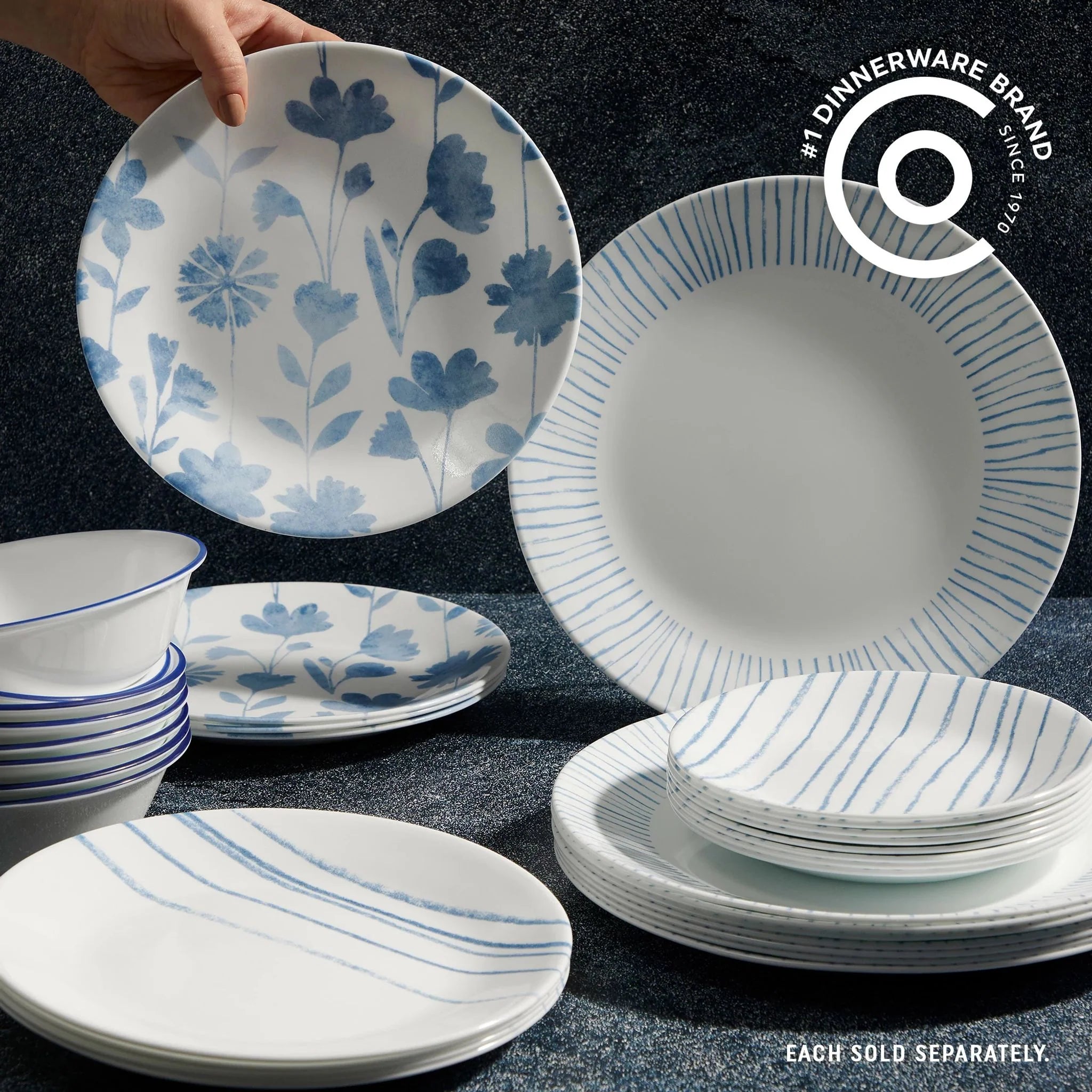 Botanical Stripes 8.5 Salad Plate, Floral - Image 6
