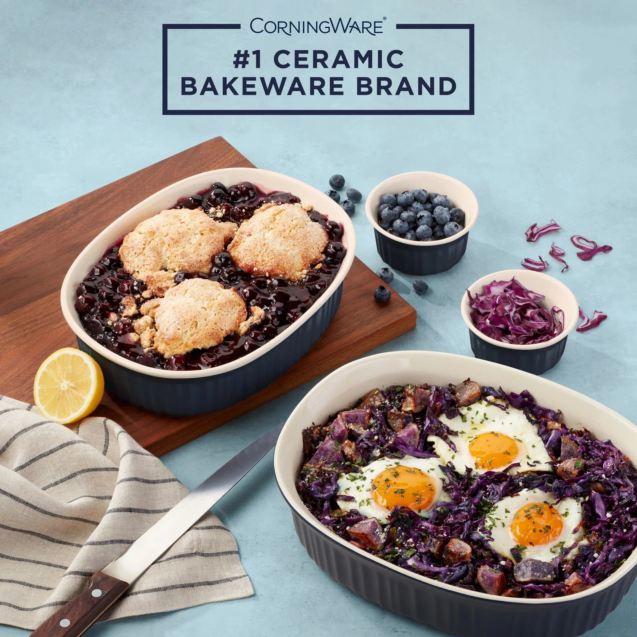French Colors 10-piece Oval Bakeware Set, Navy - Image 2