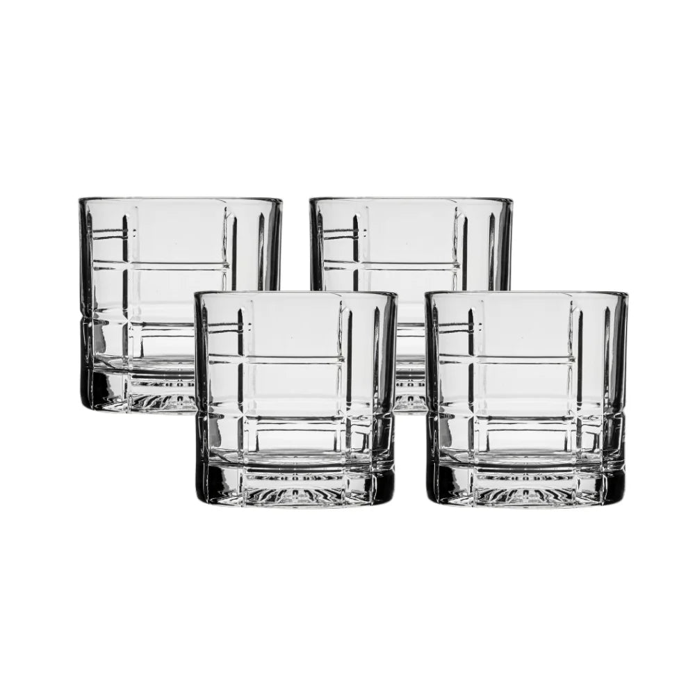 Traze FTR Rocks Glasses (4-Pieces), 12-ounce, Dishwasher Safe