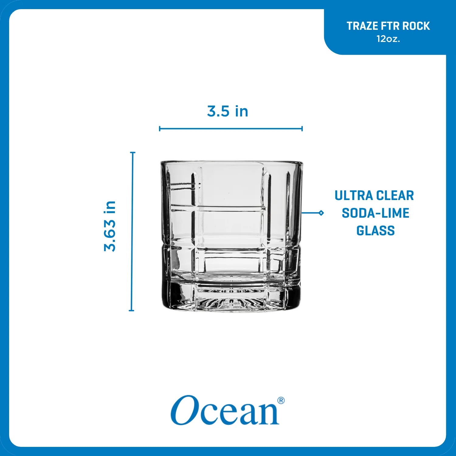 Traze FTR Rocks Glasses (4-Pieces), 12-ounce, Dishwasher Safe - Image 2