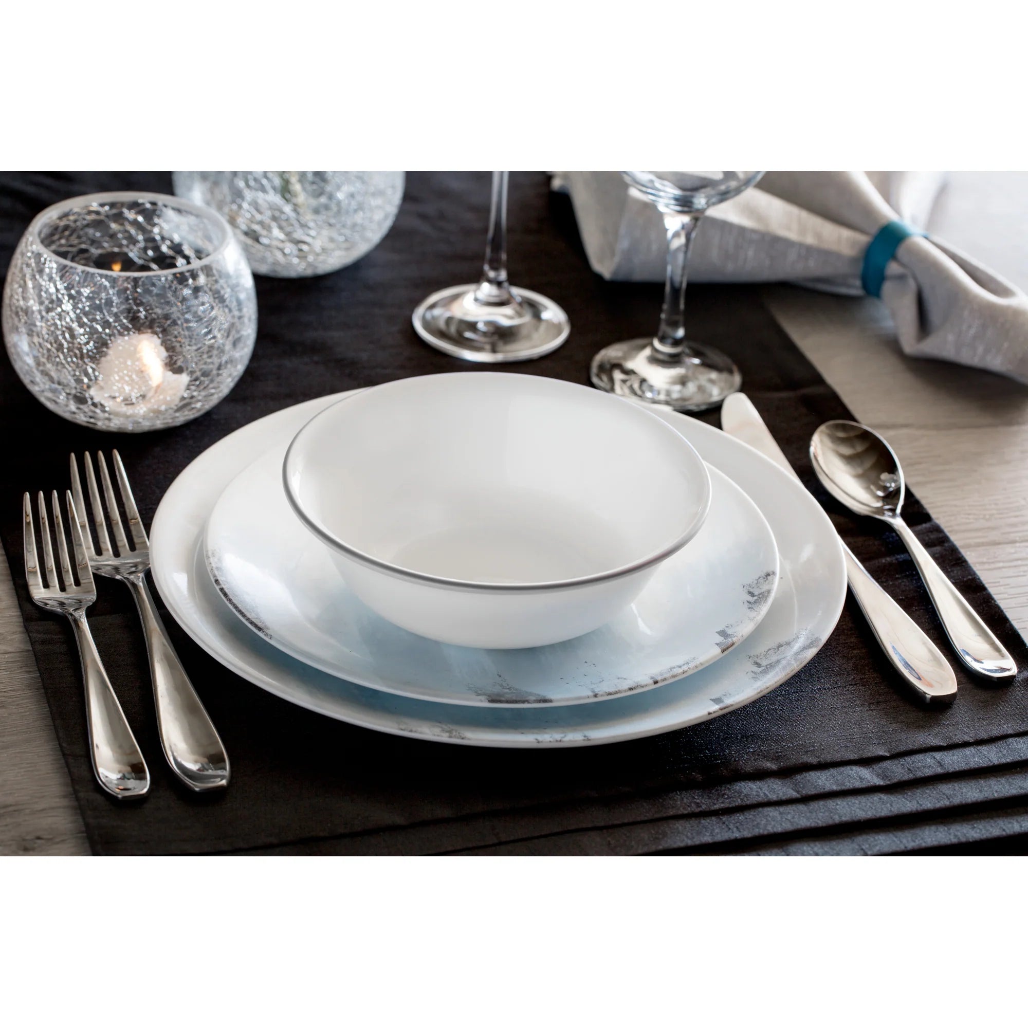 Tranquil Reflections 12-piece Dinnerware Set, Service for 4 - Image 4