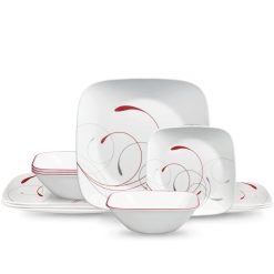 Square Splendor 12-piece Dinnerware Set with Appetizer Plates, Service for 4