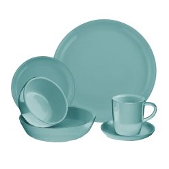 6-piece Pool Blue Dinnerware Set , Service for 1