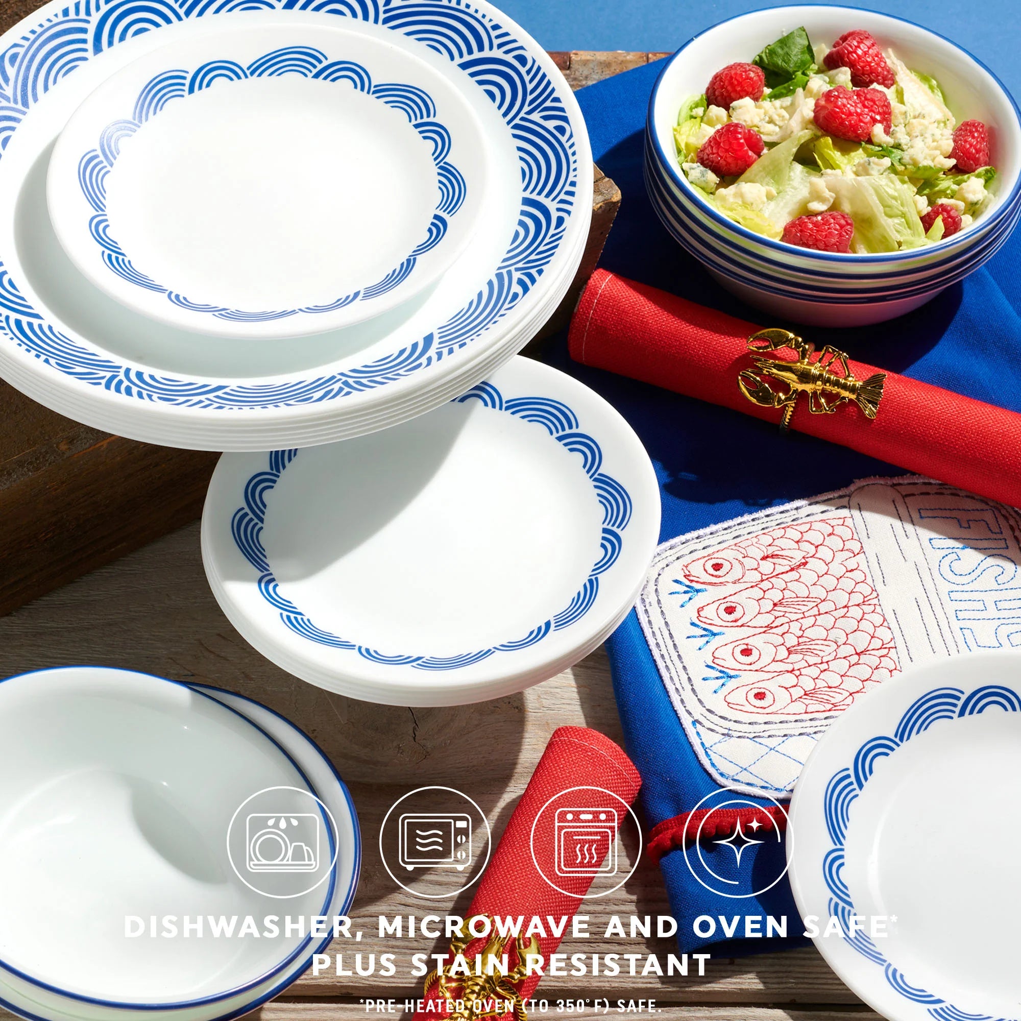 Rolling Waves 18-piece Dinnerware Set, Service for 6 - Image 3