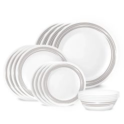Brushed Silver 16-piece Dinnerware Set, Service for 4