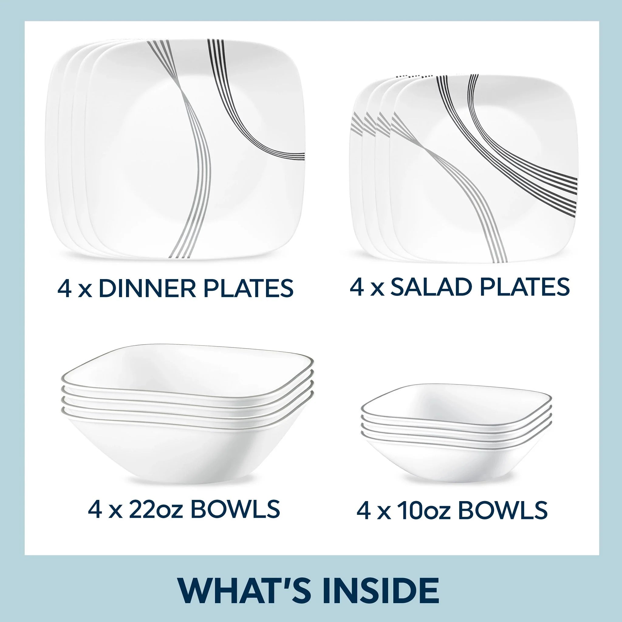 Urban Arc 16-piece Dinnerware Set, Service for 4 - Image 2
