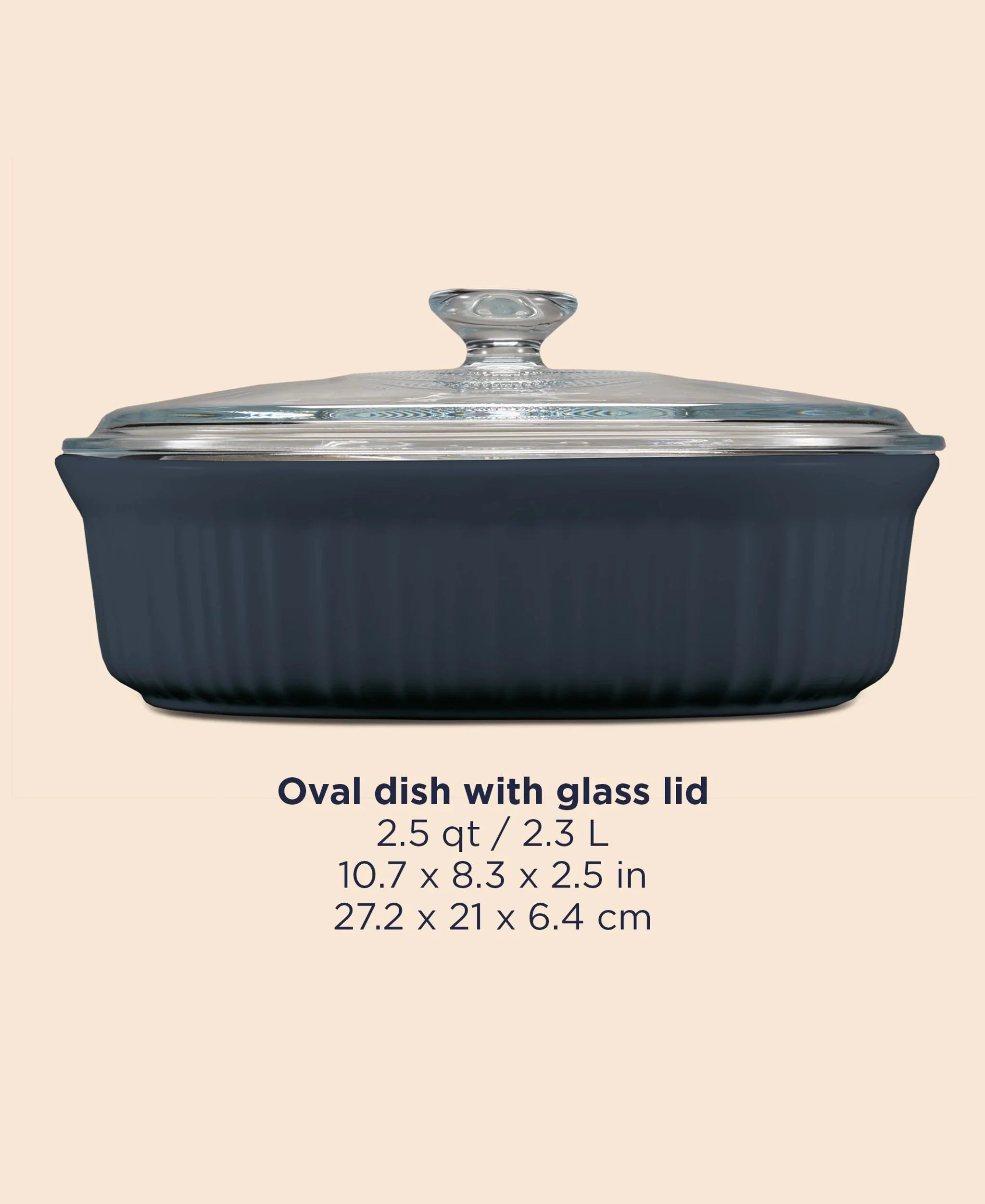 French Colors 2.5-quart Oval Baking Dish, Navy - Image 5