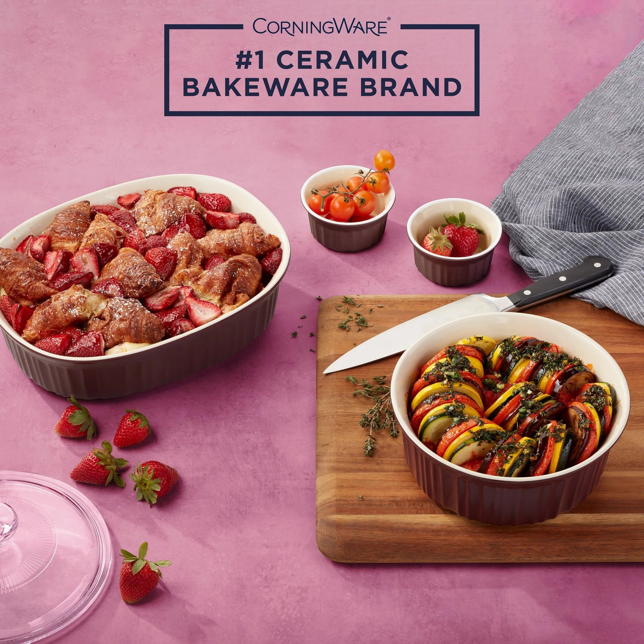French Colors 12-piece Bakeware Set, Cabernet - Image 2