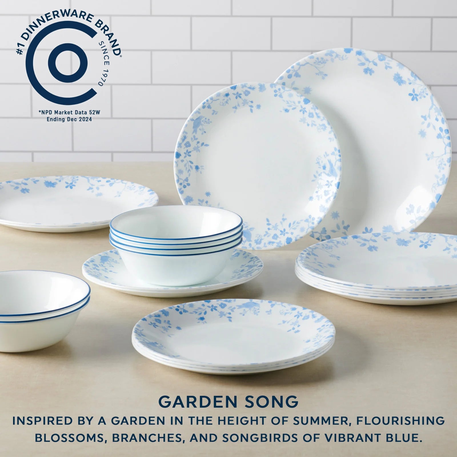 Garden Song 12-piece Dinnerware Set, Service for 4 - Image 7