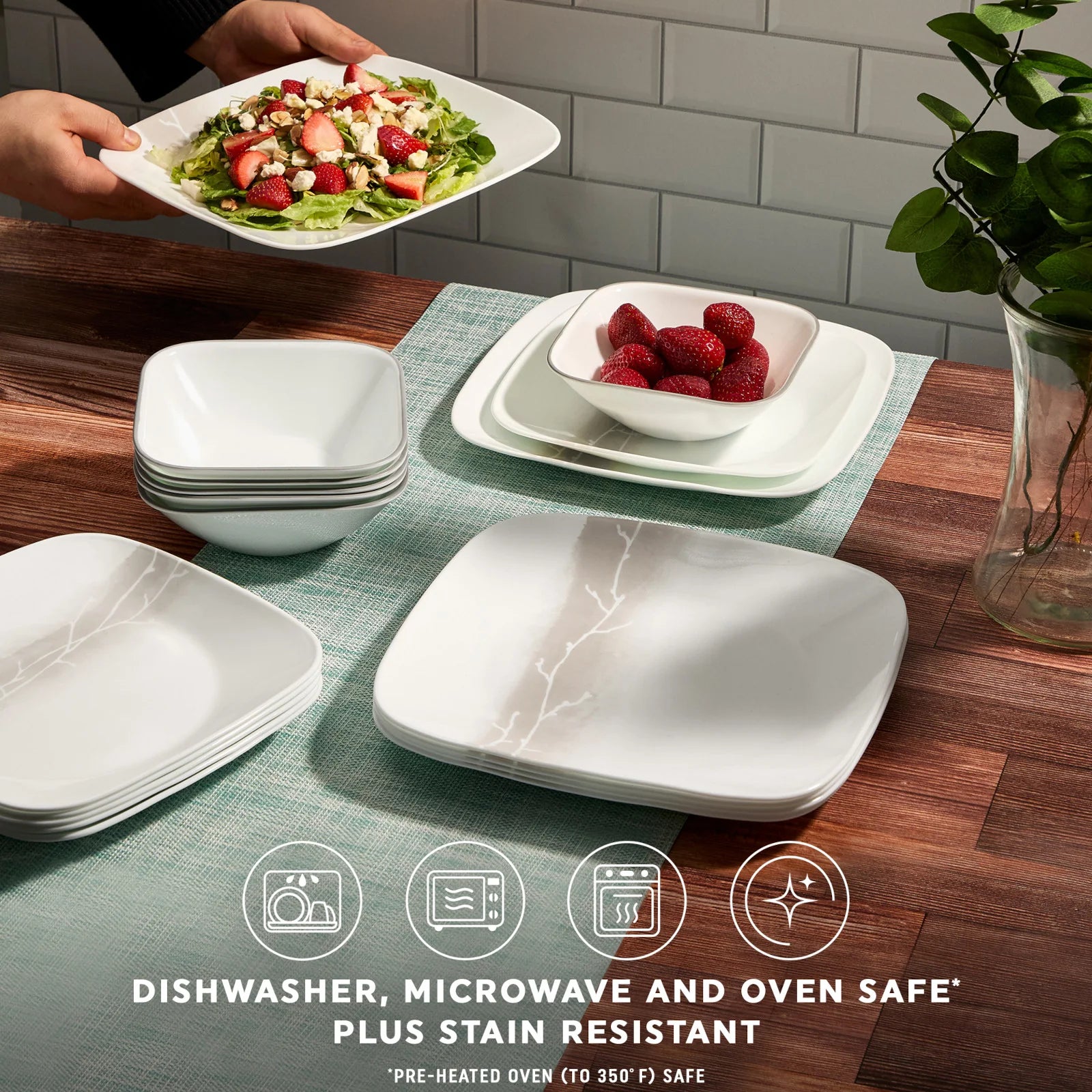 Square Wandering Grove 18-piece Dinnerware Set, Service for 6 - Image 5