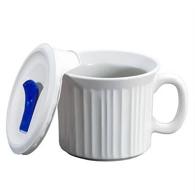 French White 20-ounce Meal Mug? with Vented Lid