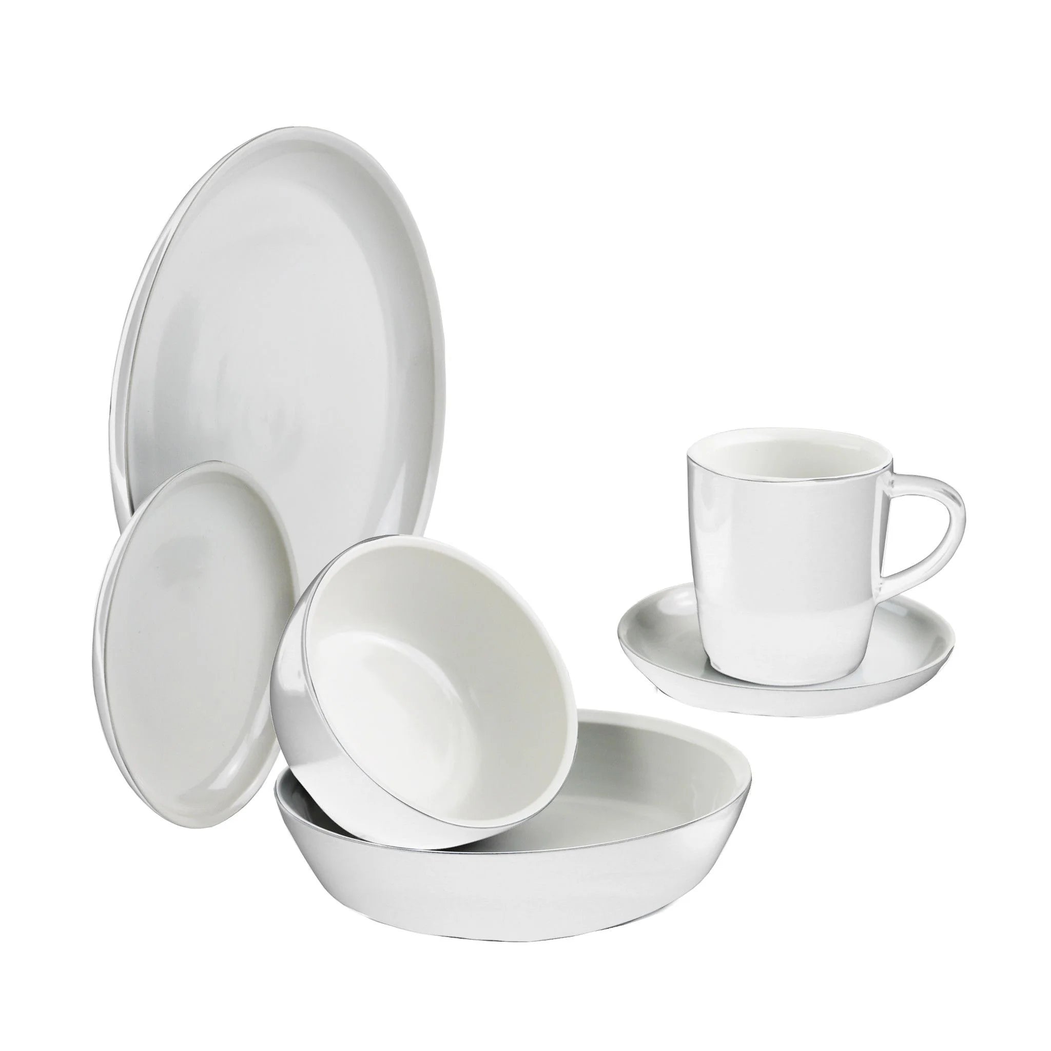 6-piece Powder Dinnerware Set , Service for 1
