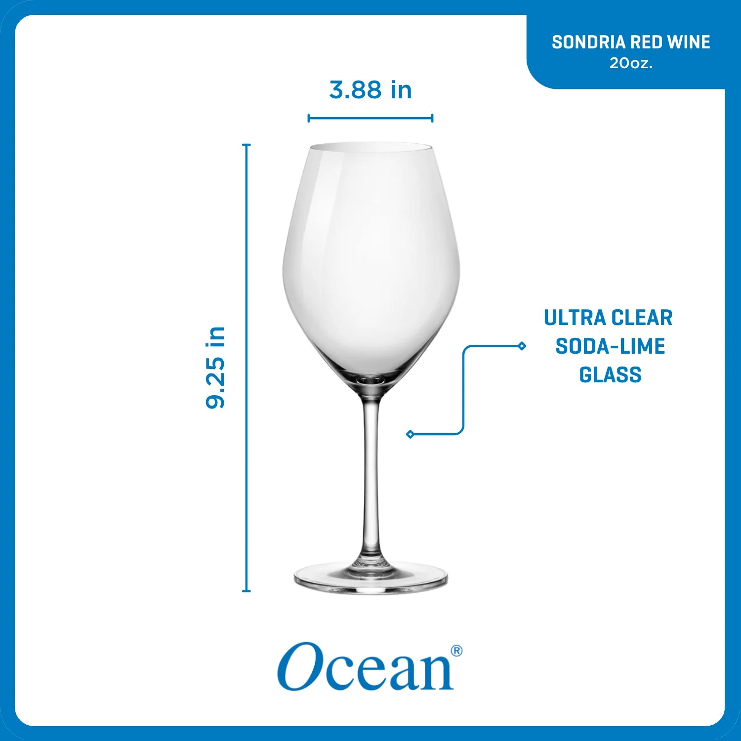 Sondria Red Wine Glasses (4-pieces), 20-ounce, Dishwasher Safe - Image 4