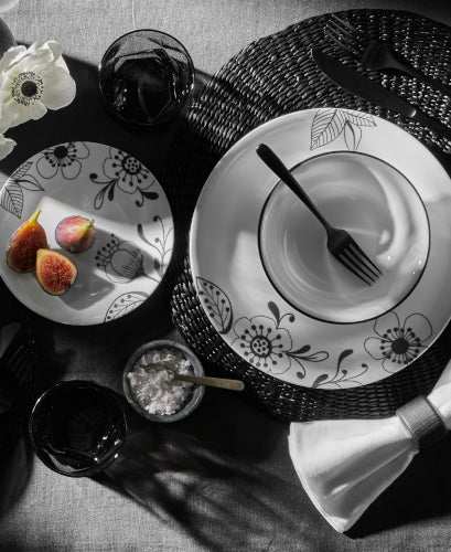 Inked Poppy 12-piece Dinnerware Set, Service for 4 - Image 2