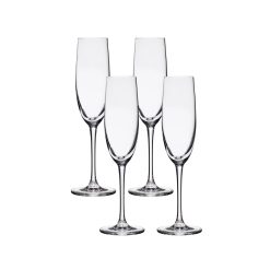Bangkok Bliss Champagne Flute Glasses (4-Pieces), 6-ounce, Dishwasher Safe, Lead-free Crystalline