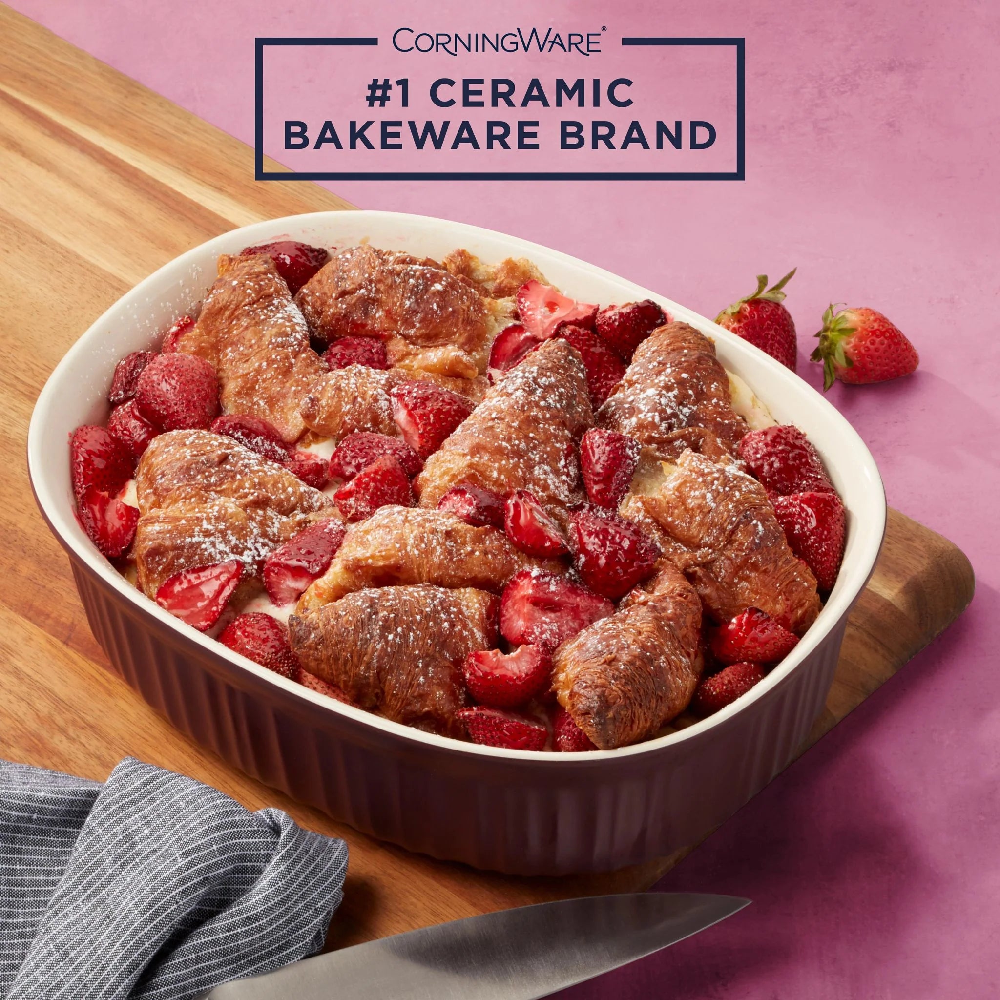 French Colors 2.5-quart Oval Baking Dish, Cabernet - Image 2