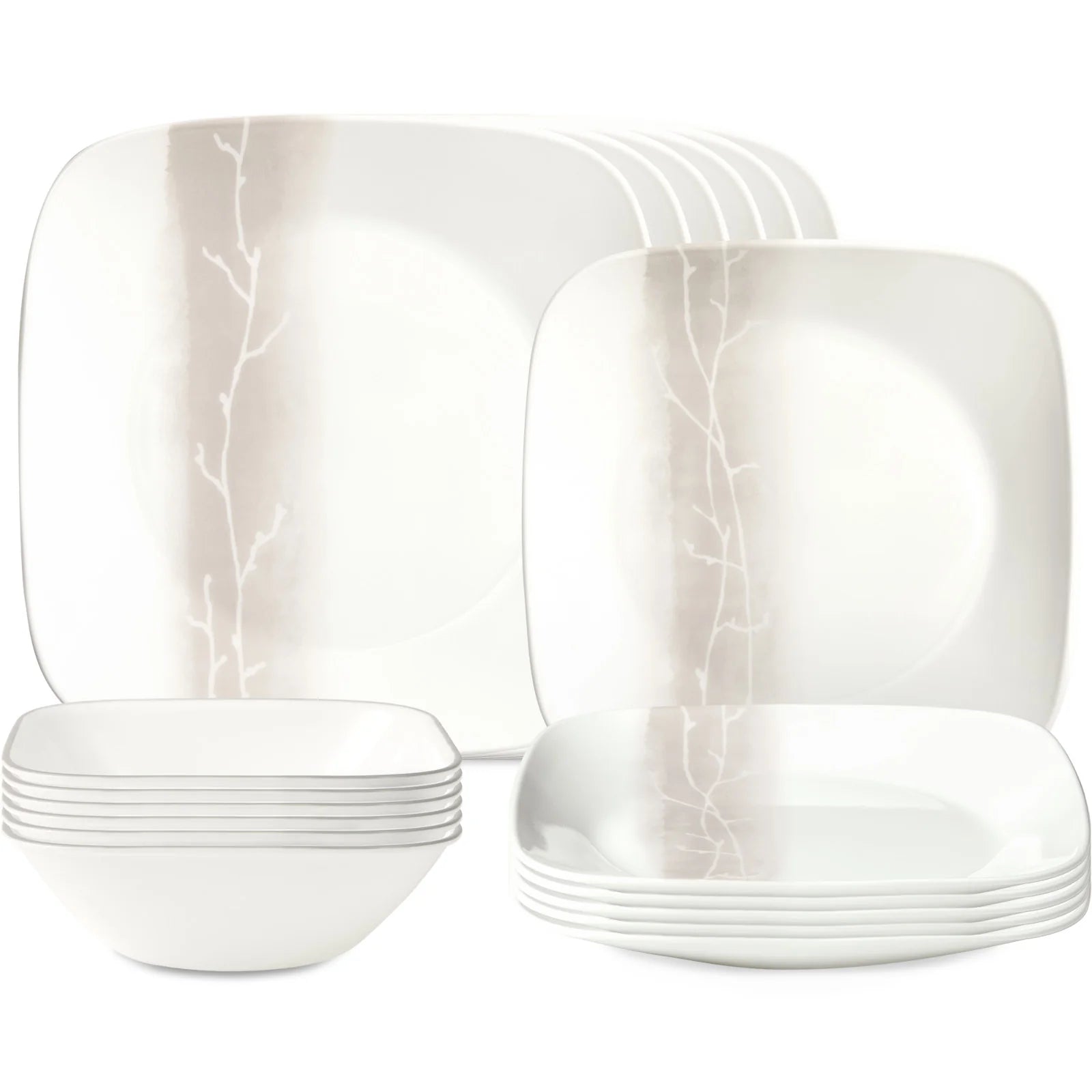 Square Wandering Grove 18-piece Dinnerware Set, Service for 6