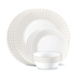 Hushed Lines 12-piece Dinnerware Set, Service for 4