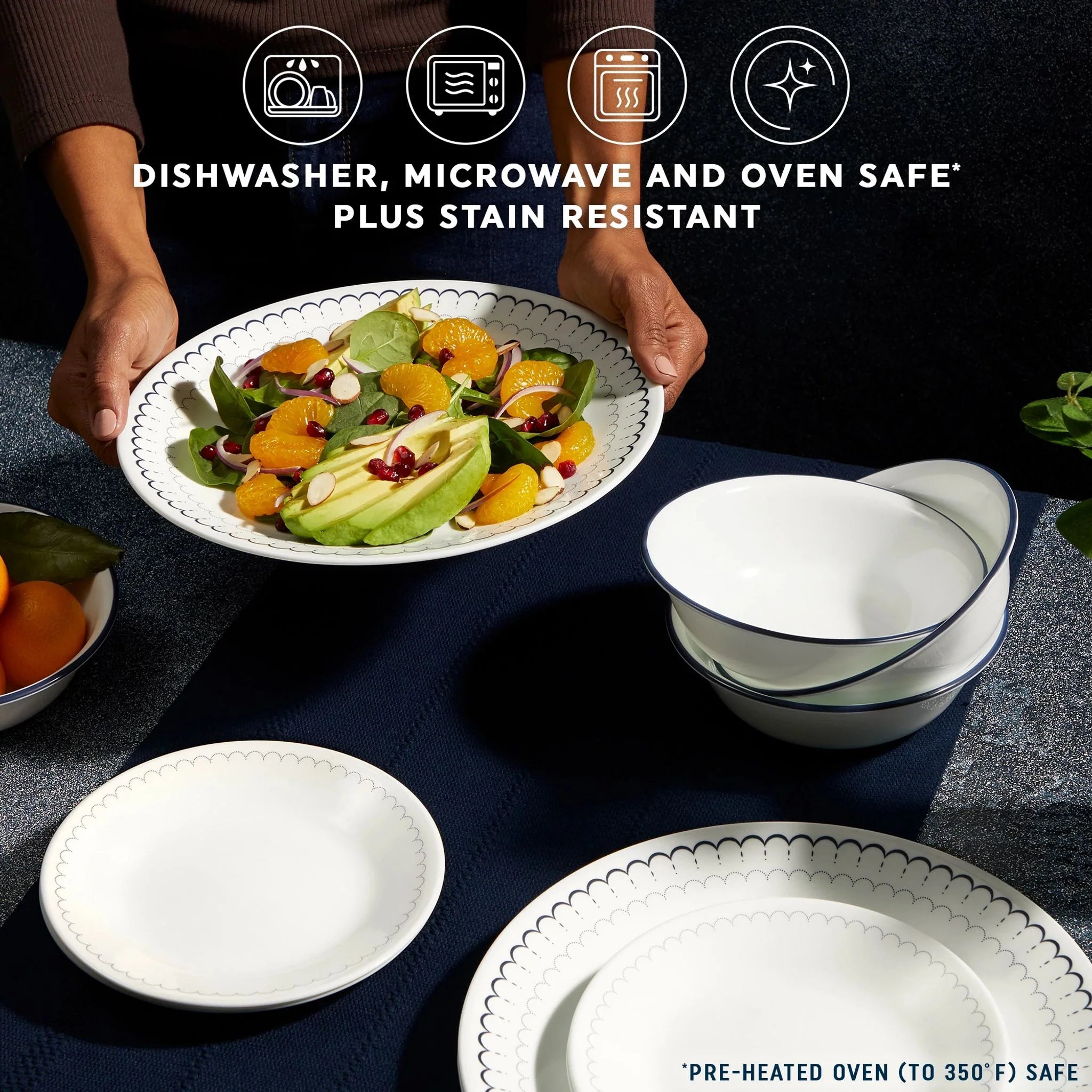 Caspian Lace 18-piece Dinnerware Set, Service for 6 - Image 4