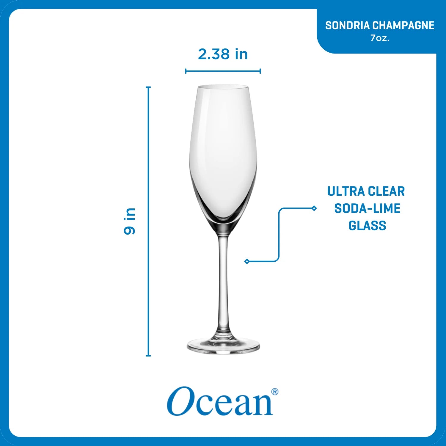 Sondria Champagne Flute Glasses (4-pieces), 7.25-ounce, Dishwasher Safe - Image 4