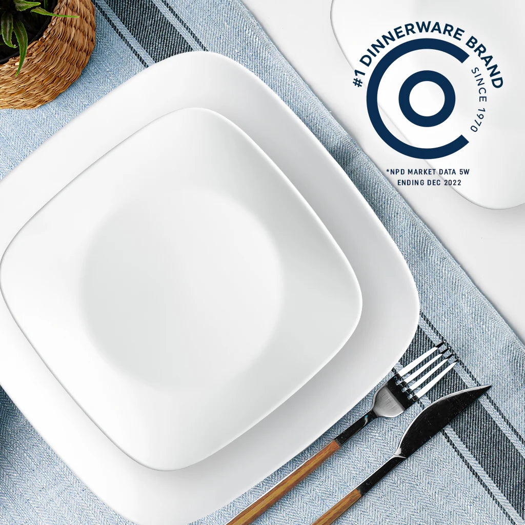 Square? Pure White 12-piece Dinnerware Set, Service for 4 - Image 4